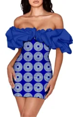 Robe Courte Africaine à Motifs Colorés