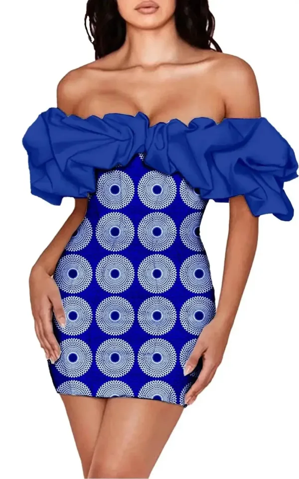 Robe Courte Africaine à Motifs Colorés