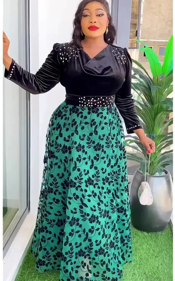 Robe africaine en velours, élégante et féminine
