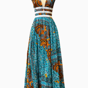 Robe africaine décolleté pour femme, élégante et colorée
