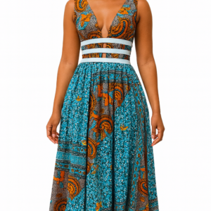 Mode féminine : robe africaine à décolleté, style unique