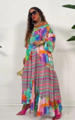 Robe Africaine d'Été Col V pour femme