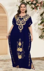 Robe Africaine Coton Noir Doré