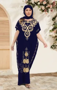 Robe femme africaine en noir et doré