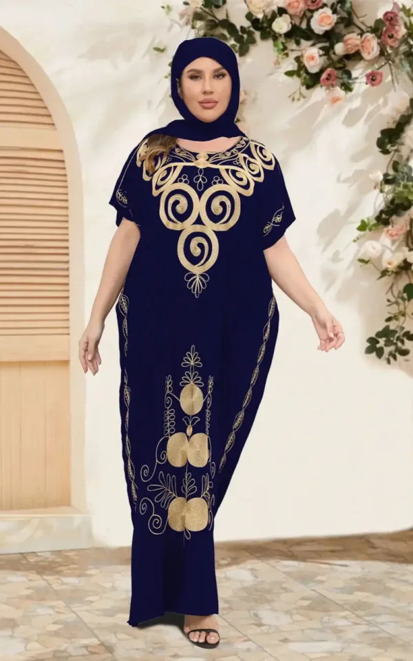Robe femme africaine en noir et doré