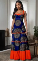 Robe africaine à manches courtes