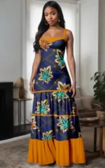 Robe africaine femme en couleur vibrante