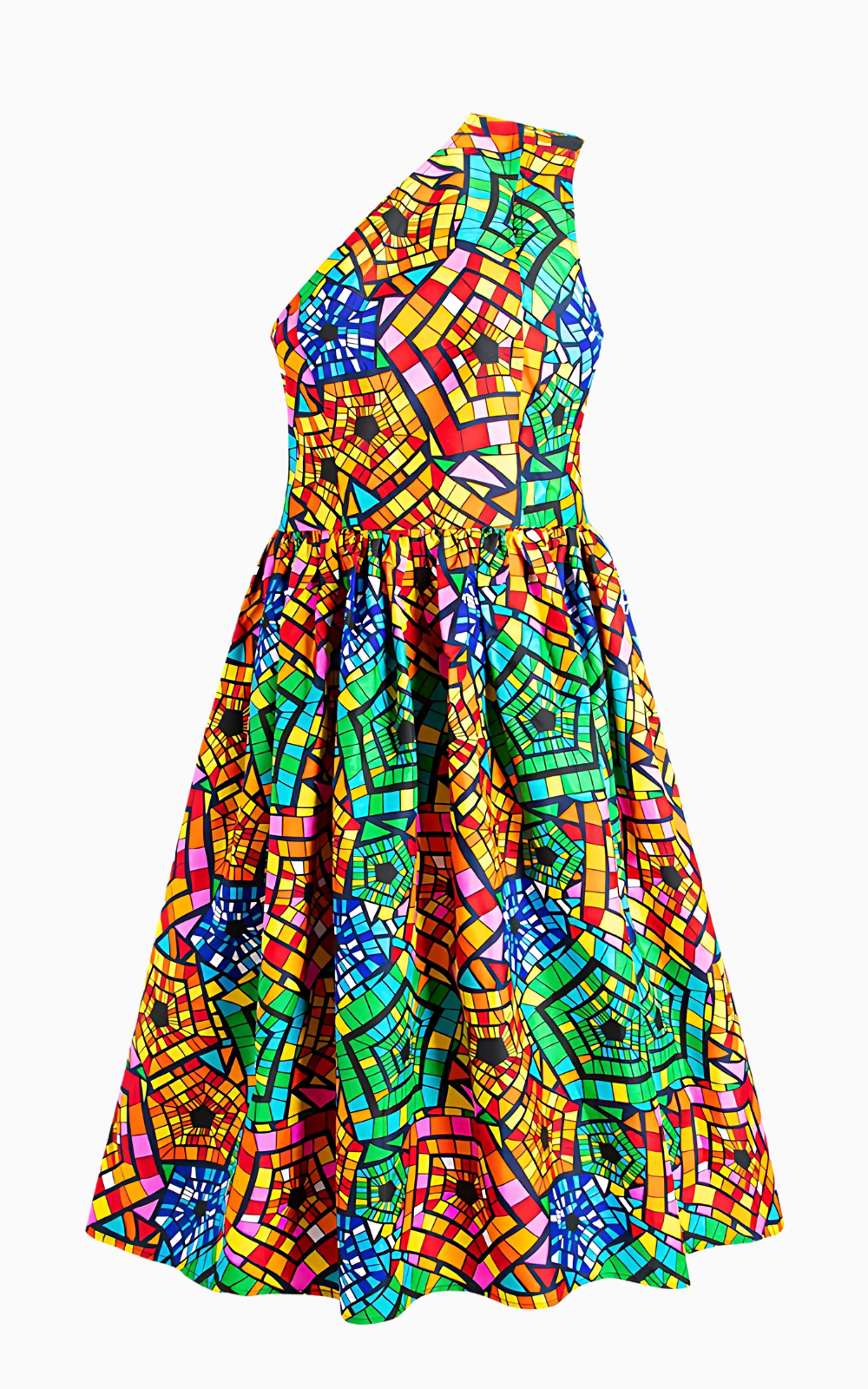 Robe femme à l'épaule dénudée, style africain