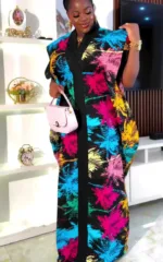 Robe africaine colorée avec motifs traditionnels