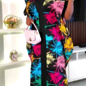 Robe africaine colorée avec motifs traditionnels