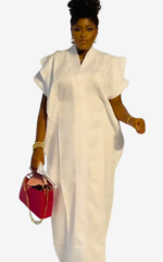 Robe Africaine Femme Blanche élégante et moderne