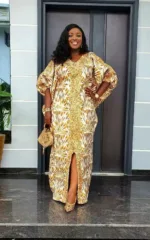 Style bohème avec robe ocre pour femme