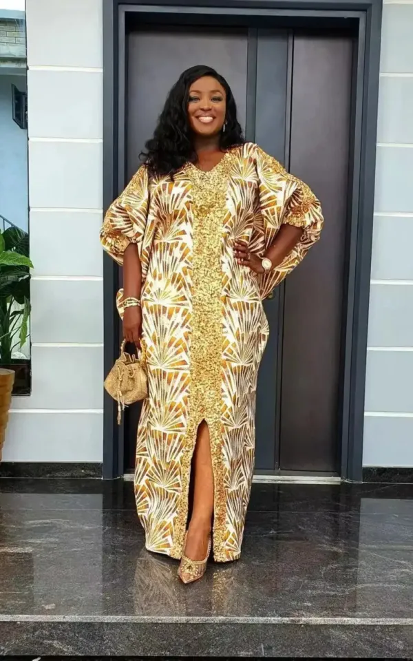 Style bohème avec robe ocre pour femme