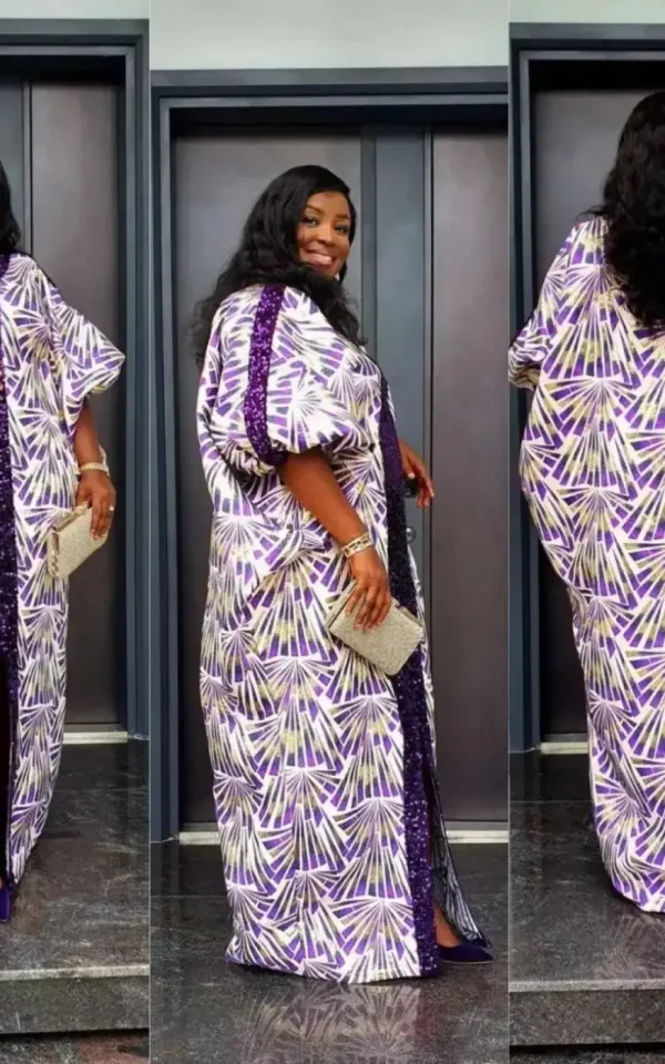 Mode élégante : robe africaine ocre pour femme