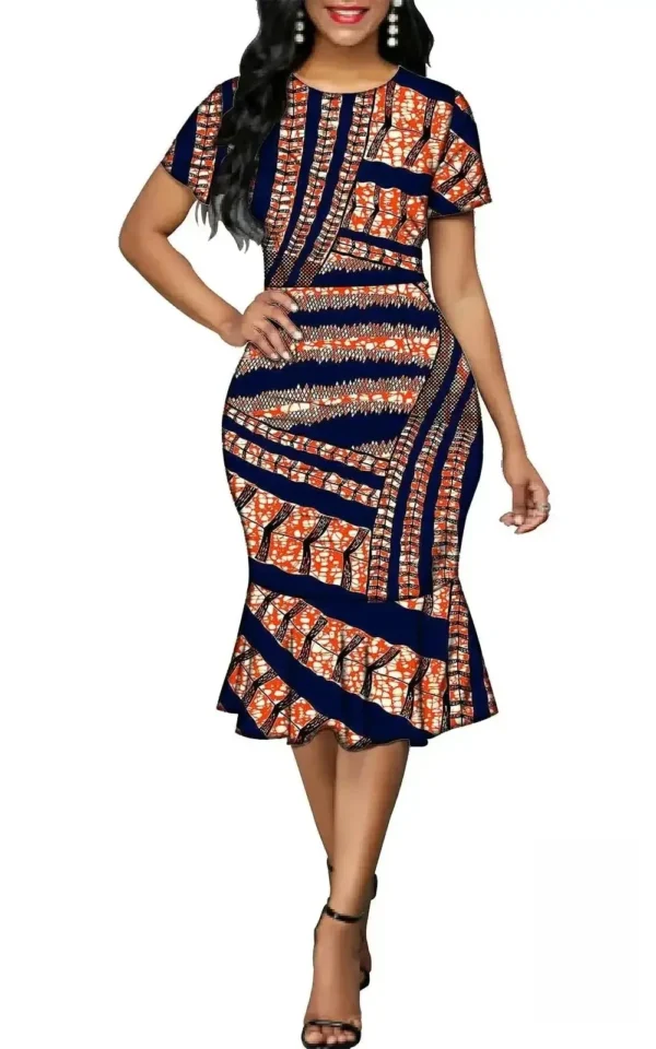 Robe ronde femme, motifs culturels africains