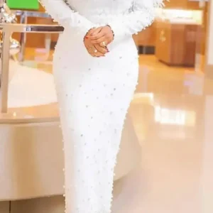 Robe africaine blanche grande taille pour femmes