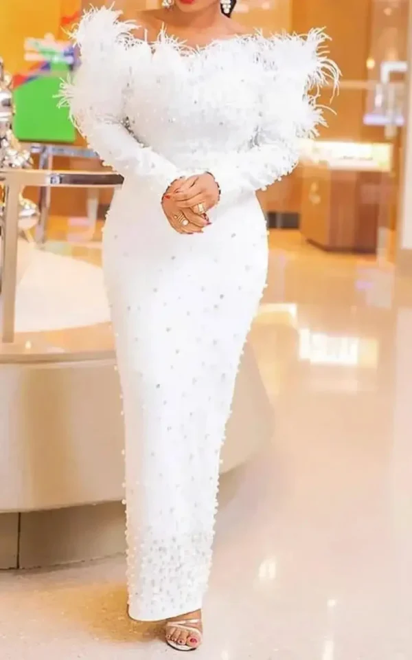 Robe africaine blanche grande taille pour femmes