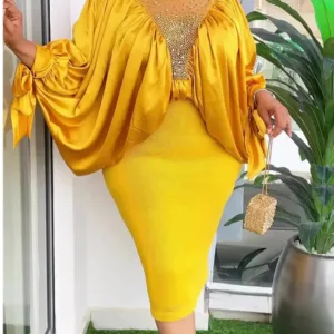 Robe Africaine Jaune pour femme