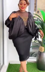 Robe femme au style africain, teintée de jaune vibrant