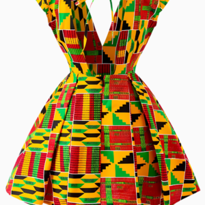 Robe Kente femme, stylée et colorée, inspirée de l'Afrique