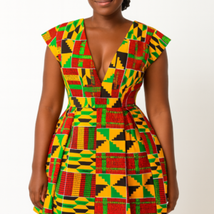 Robe africaine en tissu Kente, traditionnelle et élégante
