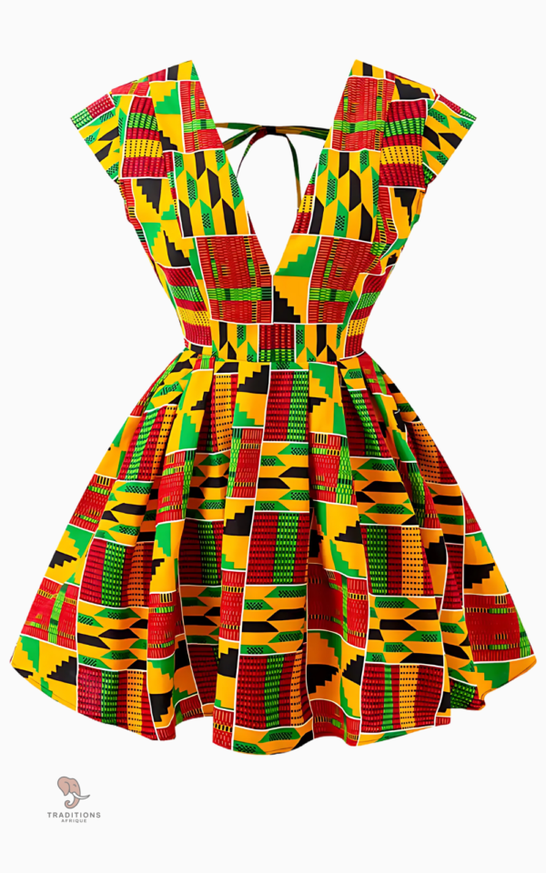 Robe Kente pour femme, motifs vibrants et design unique