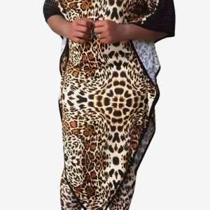 Robe Léopard Manches Chauve-Souris Femme