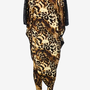 Robe Africaine Femme à motif léopard avec manches amples