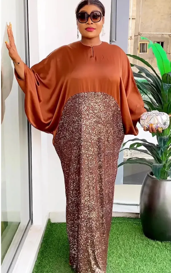robe-africaine-longue-a-sequin-1 Robe longue africaine à sequin élégante pour femme
