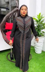 Robe Africaine Longue Noire pour femme