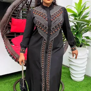 Robe Africaine Longue Noire pour femme