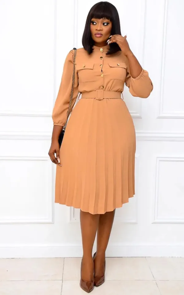 robe-africaine-mi-longue-1 Robe africaine mi-longue pour femme