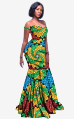 Robe élégante aux imprimés africains colorés