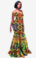 Robe fluide à motifs africains pour femme