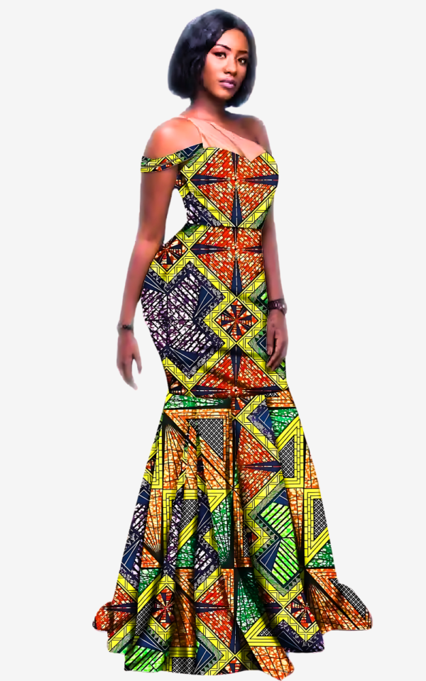 Robe fluide à motifs africains pour femme