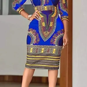 Robe Moulante Africaine pour Femme