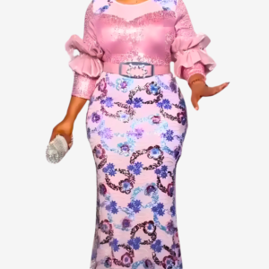 Robe africaine moulante à paillettes