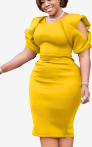 Robe Moulante avec manches courtes pour un look africain