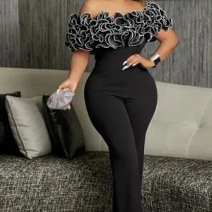 Robe Africaine Moulante Noire et Blanche pour femme