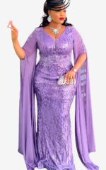 Robe africaine moulante sexy avec paillettes
