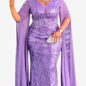 Robe africaine moulante sexy avec paillettes