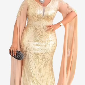 Robe à paillettes pour femme, style africain élégant