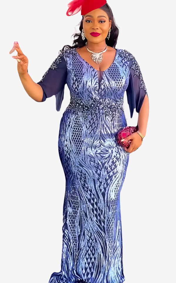 Robe sexy femme, motif africain et brillant