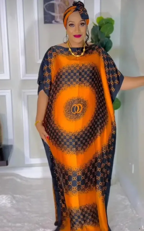 robe-africaine-orange-et-noire-1 Robe africaine orange et noire pour femme