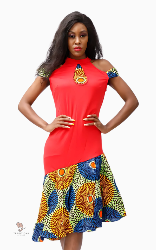 robe-africaine-originale-rouge-1 Robe Africaine Rouge Originale pour Femme