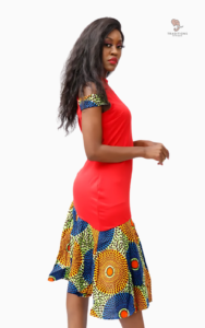 Robe Africaine Élégante Rouge, style unique