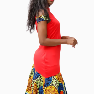Robe Africaine Élégante Rouge, style unique