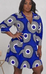 Robe élégante aux motifs africains pour silhouettes généreuses