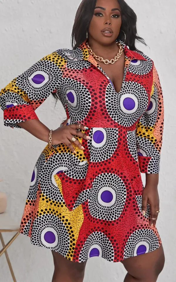 Robe colorée adaptée aux formes féminines XXL