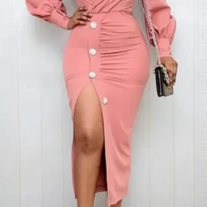 Robe Africaine Chic Rose pour Femme
